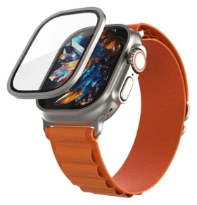 FIXED Armor titánové / Ochranné sklo / Apple Watch Ultra 49 mm / oceľový rámček / 0,33 mm (FIXGAW2-1029-TI)