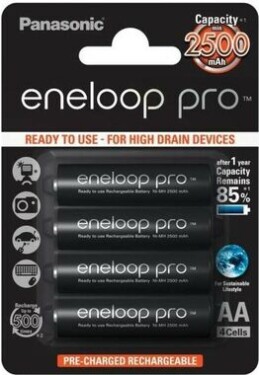 Panasonic Eneloop Pro Nabíjacie batérie AA 2500mAh / Ni-MH / 4ks / Blister (SPPA-06-ENPRO-4)