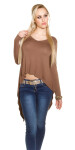 Sexy KouCla 2Way High Low Long Sleeve crop shirt Einheitsgroesse