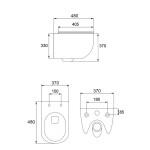 CALANI - Závesná WC misa LOYD čierna vrátane sedátka CAL-C0020