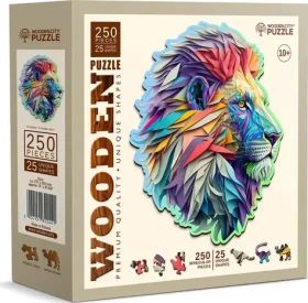 Wooden City Drevené puzzle Moderný lev 250 dielikov