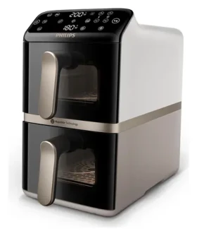 Philips NA462/80 čierno-šedá / Teplovzdušná fritéza / dvojitý kôš / 2750 W / 40-200 °C / 10 L (NA462/80)
