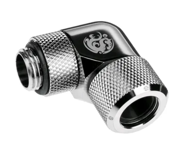 BitsPower Advanced otočný uhlový adaptér 90° G1/4 gt; 12mm hardtube strieborná (BP-E90RMLA12)