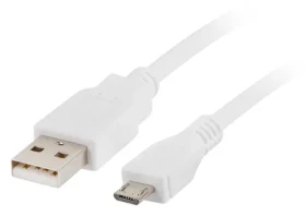 Lanberg Kábel USB-A - Micro-USB biela / Dátový kábel / USB 2.0 / 1 m (CA-USBM-10CC-0010-W)
