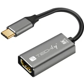 Techly redukcia USB-C na HDMI 2.1 čierna, strieborná / Redukcia / 8K 120Hz / HDR10 / 0,15 m (IADAP-USBC-HDMI8)