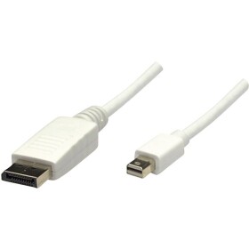 Manhattan Mini-DisplayPort / DisplayPort káblový adaptér Mini DisplayPort konektory, Konektor DisplayPort 2.00 m biela 324748-CG Kábel DisplayPort; 324748-CG