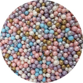 Cukrovo-ryžové perly, pastelový mix, 5 mm, 80 g - I LOVE CAKES