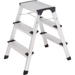 TOOLCRAFT TO-10104642 Zliatina hliníka stupňovitý dvojitý rebrík skladacie, Montáž bez náradia strieborná 2.87 kg; TO-10104642