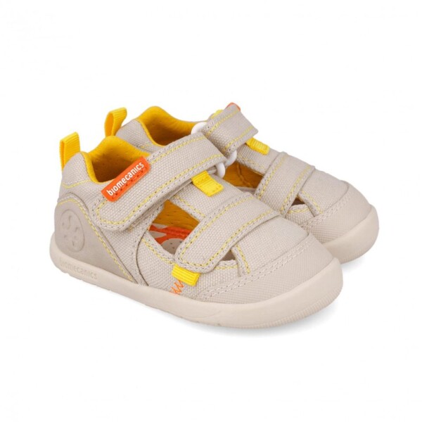 Detské barefoot sandále LONA BASICA BEIGE Y AMARILLO Biomecanics 262191-C891 - 25