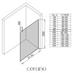 CERANO - Sprchová zástena Walk-in Onyx Top Cube Ľ/P - 8 mm - hranatá vzpera - čierna matná, bronzové sklo - 90x200 CER-689185