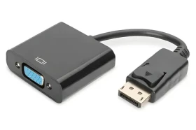 Digitus DisplayPort - VGA čierna / Redukcia / 0,15 m / 1080p 60 Hz (AK-340410-001-S)