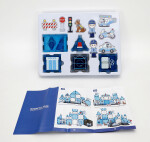 Mamido Mamido Magnetická stavebnica polícia 42 dielov, Policajná motorka, vrtuľník, auto, pes MT1480