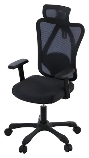 Activejet T5 čierna / Kancelárska stolička / Výškovo nastaviteľná 115-127 cm / Nastaviteľné podrúčky / Náklon sedadla (T5 BLACK)