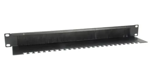 Equip / Kefový priechodný panel 19" čierna / 1U / RAL 9005 (327413)