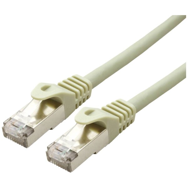 Value 21.99.0847 RJ45 sieťové káble, prepojovacie káble CAT 6A S/FTP 50.00 m sivá dvojžilový tienený, plný drôt, samozhášavý 1 ks; 21.99.0847