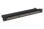 Lanberg Patch panel 24 portov 1U 19" čierny / Patch panel / Kat.7 FTP tienený / RJ-45 / IDC/LSA (PPS7-1024-B)