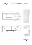 BESCO - Asymetrická vaňa INSPIRO vrátane vaňové zásteny - Farba rámu zásteny - Hliník leštený, Nožičky k vani - S nožičkami, Rozmer vane - 170 × 70 cm, Výplň - Číre bezpečnostné sklo - 5 mm, Spôsob prevedenia - Pravé VANINSPIR170P + OLVPINOZ