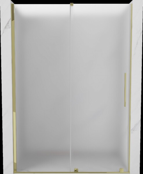 MEXEN/S - Velár posuvné sprchové dvere 140, dekor, zlatá 871-140-000-31-50