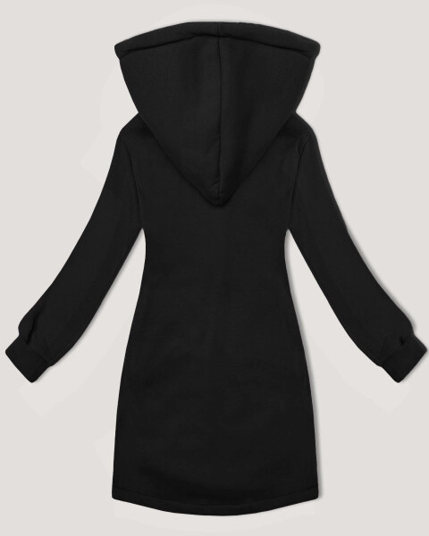 Čierna dámska dlhá mikina so stojačikom a kapucňou LHD (AMG-178) odstíny černé M (38)