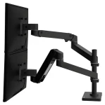 Ergotron LX Pro Dual Stacking Arm čierna / Stolné rameno pre 2 monitory (45-690-292)