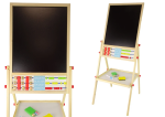 Mamido Drevená ceduľa 2v1 Magnetická-kriedová + Abacus Abeceda Násobilka