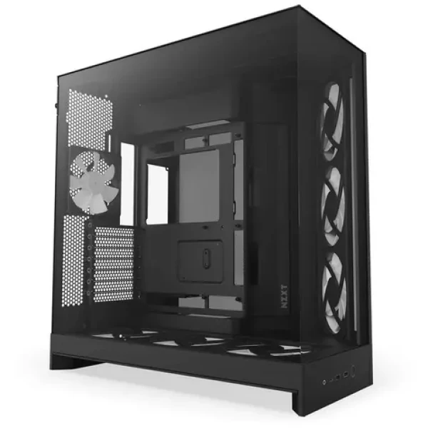 NZXT H9 Flow RGB+ čierna / E-ATX / 2x USB-A 3.2 / 1x USB-C 3.2 / 1x 120mm / 6x 140mm RGB / bez zdroja (CM-H92FB-P1)