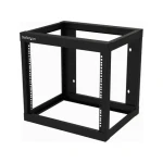 StarTech Nástenný otvorený rack 9U čierna / Nástenný rozvádzač 19" / 550×457 mm / nosnosť 80 kg (RK919WALLO)