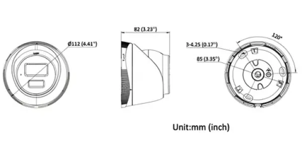 HiLook IPC-T240HA 2.8 mm / Vonkajšia IP kamera / Turret / 4Mpix / Motion Detection 2.0 / IR 30m / IP67 (311321919)