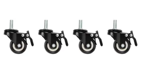 Lanberg Kolieska pre rack / Sada 4 ks / So závitom a brzdou / Pre závesné skrine 19" (AK-1601-B)