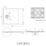 CERANO - Sprchová vanička obdĺžniková Pablo - SMC/minerálny kompozit - štruktúrovaná čierna matná - 100x80x3 CER-481126