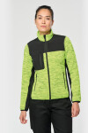 WK WK 9109 Dámska pracovná pletená fleecová bunda 20.9109 fluorescenčná žltá melírovaná/čierna fluorescent yellow melange/black S