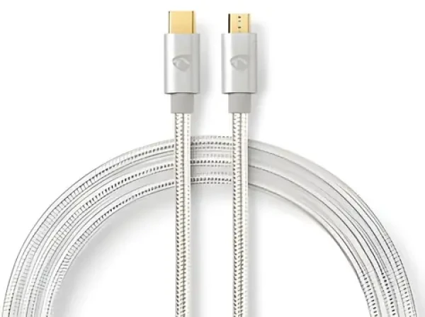 Nedis USB-C - Micro-B USB 2.0 opletený / USB kábel / 480 Mbps / pozlátené konektory / 2 m (CCTB60650AL20)