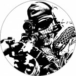 Jedlý papier Call of Duty čiernobiela ilustrácia bojovník 19,5 cm - Pictu Hap - Pictu Hap