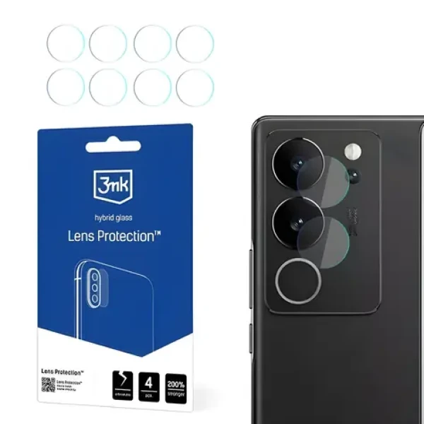 3mk Lens Protection pre Vivo V29 5G / Sklo na fotoaparát / hybridné sklo / 7H / 0,16 mm / 4 ks