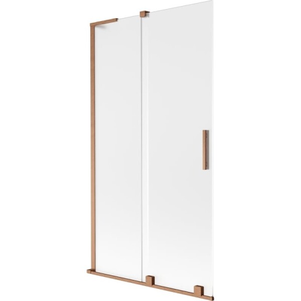MEXEN/S - Velar L dvojkrídlová posuvná vaňová zástena 100 x 150, dekor, meď kartáčovaná 896-100-003-31-65