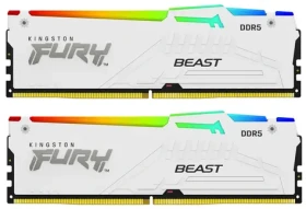 Kingston Fury Beast White RGB 64GB (2x32GB) DDR5 5600MHz EXPO/CL36/DIMM/On-Die ECC/EXPO/XMP/1.25V (KF556C36BWEAK2-64)