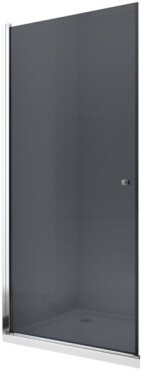 MEXEN - PRETORIA krídlové dvere 70x190 cm 6mm, chróm, grafit sa stenovým profilom 852-070-000-01-40