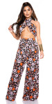 Sexy Set Wide Leg Pants+3in1 Bandeau Top Patterned black Einheitsgroesse