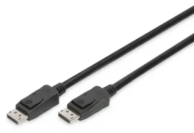 Digitus DisplayPort kábel DP/M-DP/M čierna / Video kábel / 2 m / so zámkom / UHD 8K / DP 1.3/1.4 (AK-340106-020-S)
