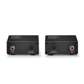 Lindy 70456 čierna / Extender digitálneho audia / Toslink a koaxiálna / 150 m / Cat5e/Cat6 (70456)