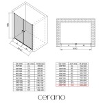 CERANO - Sprchové 2-krídlové dvere Antelo L/P - 6 mm - chróm, transparentné sklo - 240x190 CER-482140