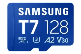 Samsung T7 128GB modrá / Micro SDXC / UHS-I U3 / V30 / A2 / čítanie: 170 MB/s (MB-MB128T/WW)