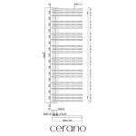 CERANO - Kúpeľňový radiátor Burke - L/P - asymetrické pripojenie 50mm - 750W - čierna matná - 1600x500 mm CER-429640