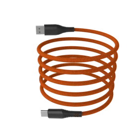 Hammer Magnetický kábel USB-C oranžový / Kábel / USB-A (M) - USB-C (M) / 65W / 1 m / nylonové opletenie (AKC001411)