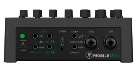 Mackie MobileMix čierna / Mixážny pult / 8 kanálov / Bluetooth / USB-C / batéria (MobileMix)
