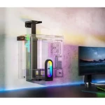 Ultradesk FLANK čierna / Držiak PC skrine pod stôl / RGB podsvietenie / nosnosť 20 kg / oceľ (UDESK-FLANK)