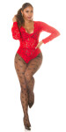 Dámske sieťované pančuchy "Hearts" SR3980 čierne - In-Stylefashion one size