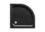 BESCO - Set kút ZARYA BLACK + vanička ALEX STONE EFFECT - FARBA rámu - Čierna, Rozmer A - 80 cm, Rozmer B - 80 cm, Výplň - Číre bezpečnostné sklo - 5 mm OLBZAAL80B