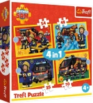 Trefl Puzzle Požiarnik Sam: Hasič na výjazde 4v1