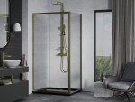 MEXEN/S - Apia Sprchovací kút 130x80, transparent, zlato + vanička so sifónom 840-130-080-50-00-4070G